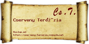 Cserveny Terézia névjegykártya