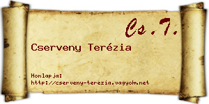 Cserveny Terézia névjegykártya
